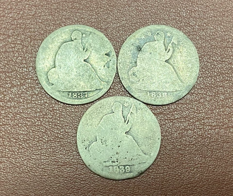 1837, 1838, 1839 U.S silver Half Dimes**** Cover