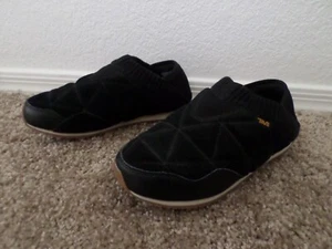 Mocassino slip on Teva nero Ember scamosciato foderato in lana di shearling taglia 8 - Foto 1 di 8