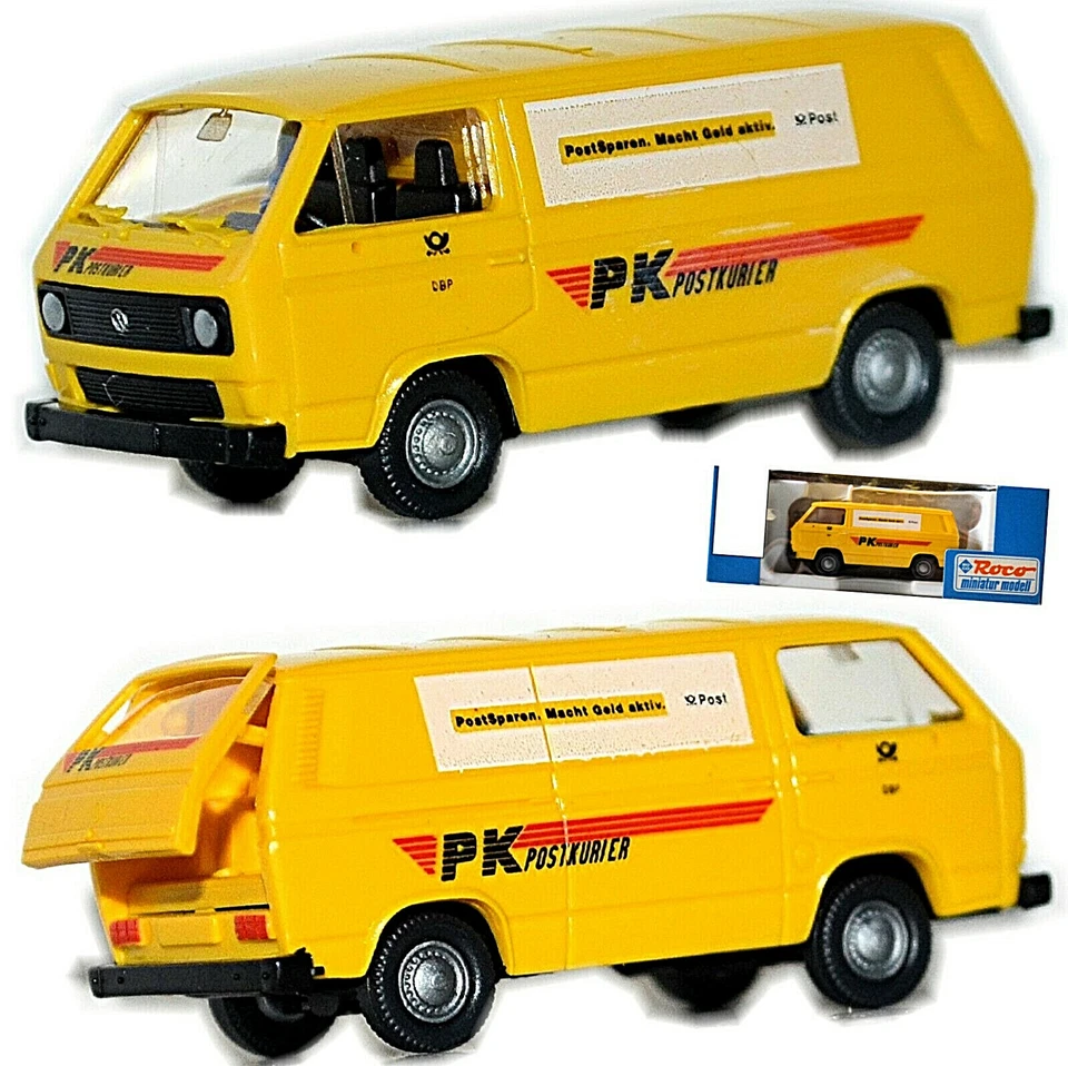 VW Volkswagen T3 Typ2 Furgone Post Pk Postkurier 1:87 Roco 1554 - Immagine 1 di 4
