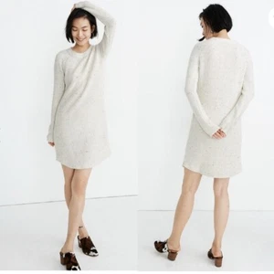 Madewell Sweater Dress Beige Oversized Wool Blend Pullover Mini XXS NWT - Picture 1 of 5