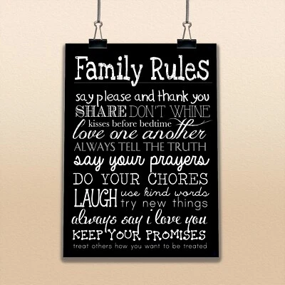 Póster #3 inspirado en las reglas familiares foto inspiradora vida hogar amor  Foto 1 de 4
