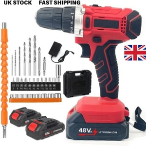 48V Hammer & Impact Driver Set w/Battery - Cordless Drill Combo w/Screw Bits - Picture 1 of 18