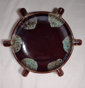 MCM Green Drip Ashtray Large Round With 6 Rests 9-3/4" - Picture 1 of 5