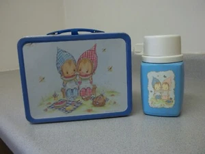 Vintage Punze 1975 Metall Brotdose mit Thermoskanne - Bild 1 von 15