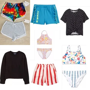 8 Piece NORDSTROM Girls Big Kid Clothing Bundle Wholesale M 8 Shorts Top Bikini - Picture 1 of 8