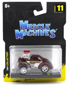 2021 Maisto 1:64 *MUSCLE MACHINES #11* Burgundy 1941 Willys Coupe GASSER *NIP* - Picture 1 of 1