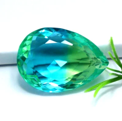 Lab-Created Tourmaline 105 Ct Pear Cut Multicolor Brazilian Loose Gemstone - Image 1 of 4