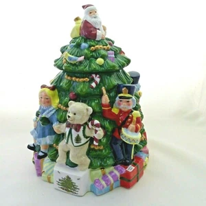   Spode Christmas Tree Ceramic cookie jar Toys Around the World - Picture 1 of 11