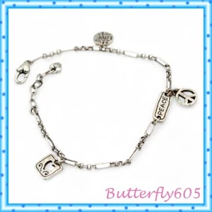 Brighton Love & Peace Heart Retired Anklet - Picture 1 of 3