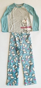 Wonder Nation "Pugs & Kisses" Girls' Cozy 2-Piece Pajama Set Size S(6-6X)/New - Picture 1 of 6