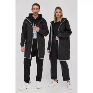 Giacca lunga unisex Rains riflettente, colore nero, impermeabile, taglia large, nuova con etichetta - Foto 1 di 8