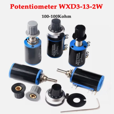 WXD3-13-2W Potentiometer Wirewound Variable Precision multi-turn 100ohm-100Kohm - Image 1 of 4