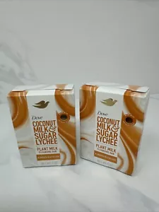 (2) Dove COCONUT MILK & SUGAR LYCHEE Revitalizing Plant Milk Cleansing Bar-5oz. - Picture 1 of 5