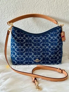 Coach Laurel Shoulder Bag In Signature Denim CY702 NWT - Picture 1 of 14