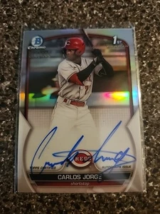 2023 Bowman Chrome Prospect Autografi Carlos Jorge #CPA-CJ Rifrattore 17/499 RC - Foto 1 di 5