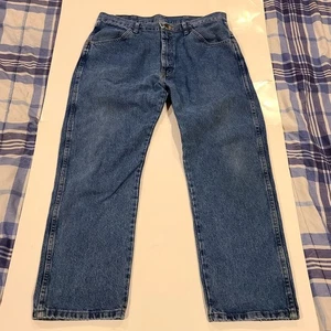 Rustler Men's 36x29 Blue Straight Denim Jeans 100% Cotton, Medium Wash Pre-owned - Picture 1 of 12