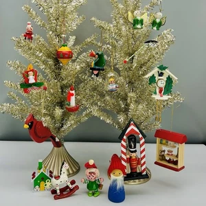 VTG Scandinavian-Style WOODEN ORNAMENTS Christmas HANDMADE Bird Angel Toy WOOD - Picture 1 of 23