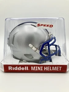 Detroit Lions NFL Riddell Mini Helmet Alt Chrome Silver And Blue - Picture 1 of 5