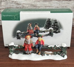 Dept 56 Village Accessories: HOLLY SPILT RAIL FENCE with CHILDREN #52723 w/ Box - Picture 1 of 6