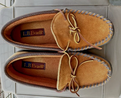 L.B. EVANS Yukon Mocasín 1131 Sillín Cuero Superior Zapatillas Zapatos Talla 9M Foto 1 de 4