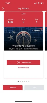 6 entradas - Cleveland Cavaliers vs Washington Wizards 12 de diciembre de 2025 Foto 1 de 4