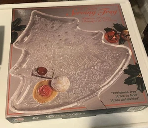 Indiana Glas Weihnachten 12" Baum Serviertablett Keksplatte klar IN BOX - Bild 1 von 2