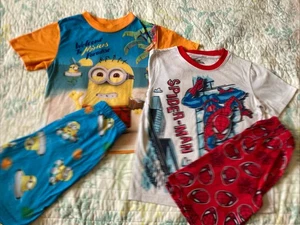 Despicable Me Minion And Marvel Spiderman Pajama Outfits Size 8 - Picture 1 of 24