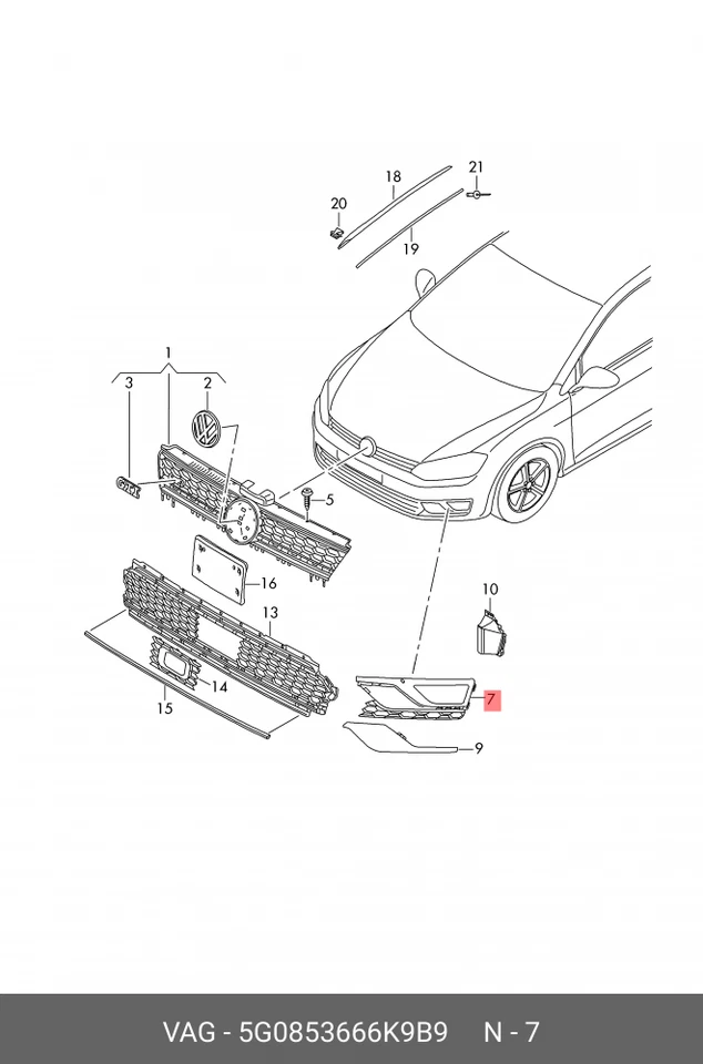 NUEVO Parachoques delantero derecho genuino VW GOLF MK7 ALLTRACK NEGRO rejilla inferior Foto 1 de 1