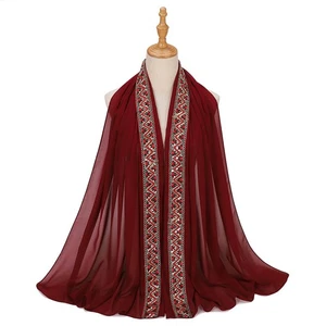 Bufanda Larga Chifón Mantón Envolvente Bufandas Mujeres Hijab Musulmán Turbante Pañuelo Estolas - Imagen 1 de 38