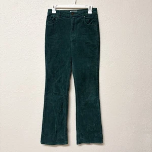 Rollas Dusters Bootcut Corduroy Jeans Size 28 Green Pockets Slim High Rise - Picture 1 of 8