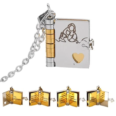 Collar Libro Nieta con 6 Páginas Información Grabada, Nieta Gi Foto 1 de 4