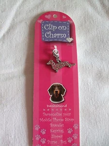 Pendentif - médaillon - TECKEL  strass rose - Picture 1 of 1