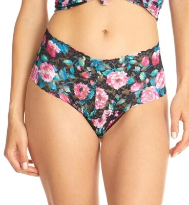 Hanky Panky Damasco Retro Tanga Estilo Panty Negro Floral Talla Única Foto 1 de 3