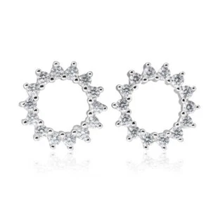 Sterling Silver Claw Set Circle of Life Stud Earrings - Picture 1 of 3
