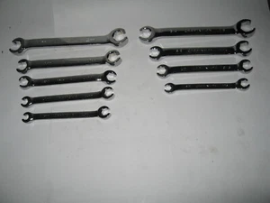 New Craftsman Full Polish Standard SAE & Metric MM Flare Nut Wrench Set 9 pcs - Picture 1 of 3
