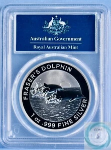 2021 $1 Australia Silver 1oz Fraser's Dolphin PCGS MS70 Coin - Stylish Holder! - Picture 1 of 5