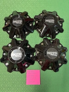 Moto Metal Center Cap Gloss Black M-970 (SET OF 4) - Picture 1 of 1