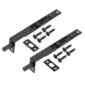2 Pcs 6"x0.71" Flush Bolt Door Concealed Slide Lock Latch Black - Picture 1 of 6