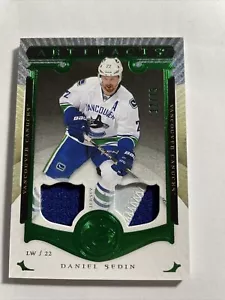 2015-16 Artifacts Jerseys Emerald Daniel Sedin Canucks /75 RARE two color patch - Picture 1 of 2