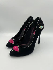Dolce & Gabbana Black Suede Heeled Pumps Embellishment Size EU 39 - 9 US - Picture 1 of 15