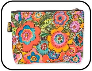 Laurel Burch #8652A Bolso Floral Floreciente Muñequera 8"x1"x5.5" Tela de Neopreno - Imagen 1 de 1
