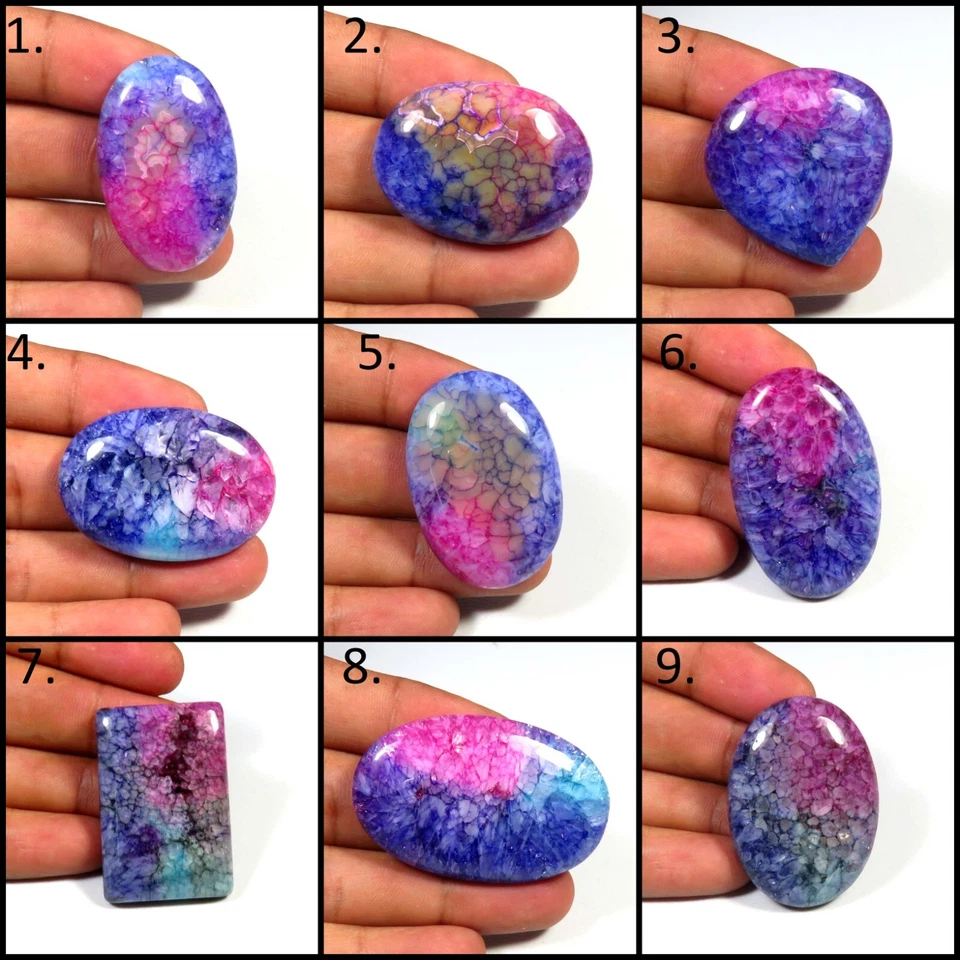 Natural Solar Quartz Druzy Cabochon 46-71 Cts Smooth Multi Color Gemstone SR-C - Image 1 of 1