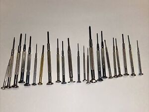LOT of 23 ASSORTED MINI PRECISION SCREWDRIVERS, SLOTTED & PHILLIPS