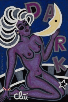 JACQUELINE DITT - Princess of the Darkness A4 DRUCK n.Gemälde Akt Erotik Mond - Bild 1 von 3