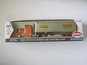 Model Power HO #17005 Long-Haul Tractor w/Sleeper & Box Trailer Western Pacific - Picture 1 of 5