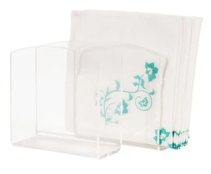 Acrylic Napkin Holder Pack Of 2 Clear Dining Table Napkin Stand Paper Tissue Dis - Picture 1 of 6