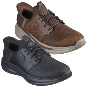 Zapatos sin cordones Skechers para hombre Slade Zachary de cuero calce relajado espuma viscoelástica - Imagen 1 de 11