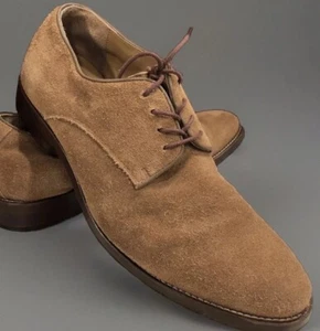 WALLIN & BROS Sz 11 LEATHER OXFORDS TAN SUEDE - Picture 1 of 15