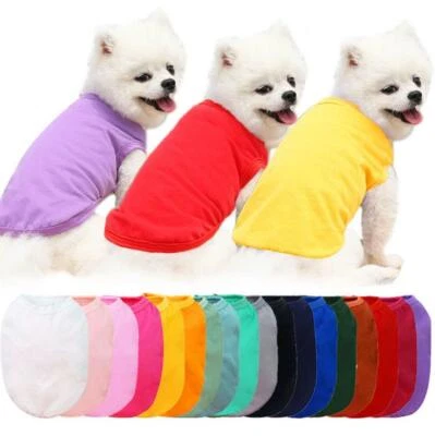 100% Cotton Dog Shirt for Pet Clothes Puppy T-Shirts Cat Tee Breathable Strechy - Image 1 of 3