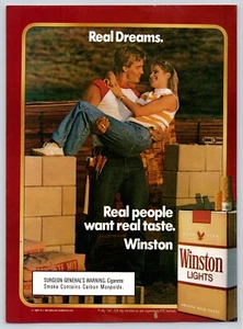 Vintage 1987 Winston LIghts Real Dreams Print Ad - Picture 1 of 1